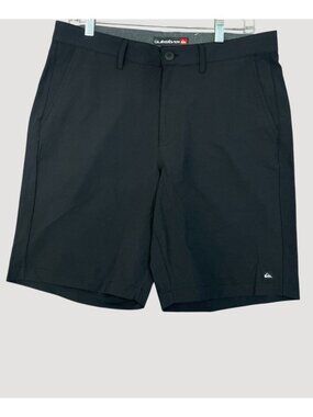 NWOT Quiksilver Men's 32 Black  Shorts 93% Polyester Blend Lightweight